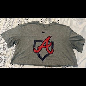 Grey Atlanta Braves Nike Dri-Fit T-Shirt - Large